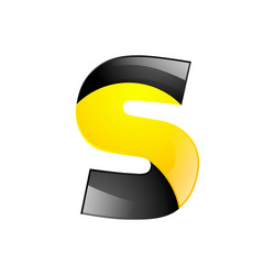 creative yellow and black symbol letter s for your vector image