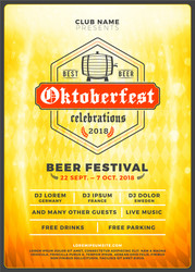 oktoberfest beer festival celebration typography vector image