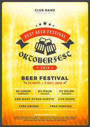 oktoberfest beer festival celebration typography vector image