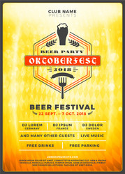 oktoberfest beer festival celebration typography vector image