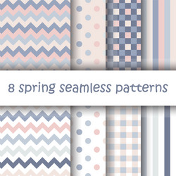 Set of geometric seamless pattern in pastel colors vector