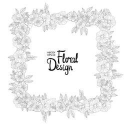 Floral border made with sketchy flowers vector