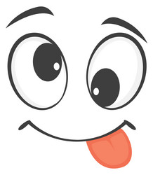 silly face expression funny playful vector image