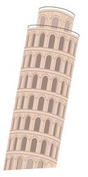 leaning tower of pisa travel landmark cartoon icon vector image