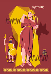 olympian gods flat collage poster vector image