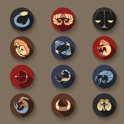 set of zodiac icons vector image