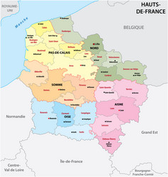 administrative map hauts de france vector image