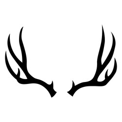 antler silhouette deer vector image