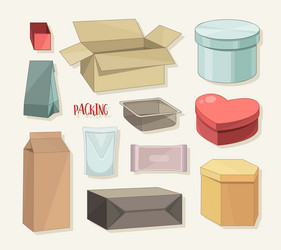 packing boxes collection vector image