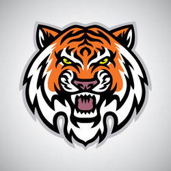 angry tiger head logo mascot vector image