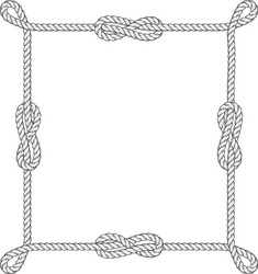 square rope frame with knots and loops vector image