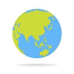 green and blue cartoon world map globe vector image