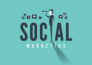 social marketing concept with businessman vector image