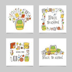 School greeting cards vector