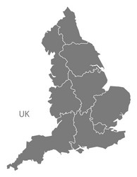 england map with counties grey vector image