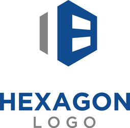 abstract hexagon cube garage warehouse logo design vector image