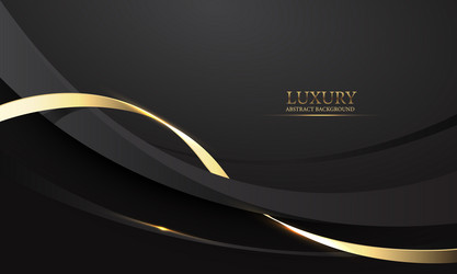 abstract black gold light luxury wave curve vector image