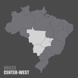 brazil center-west region map vector image