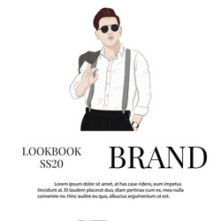 handsome hand drawn guy in stylish elegant vector image