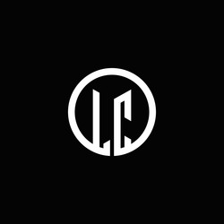 lc monogram logo isolated with a rotating circle vector image