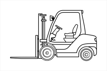 outline of forklift truck vector image