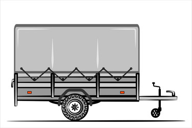 Open tall car trailer with awning vector