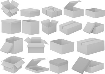 grey cardboard boxes vector image