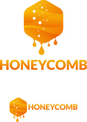 honey comb logo template design emblem vector image