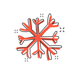 Cartoon hand drawn snowflake icon in comic style vector