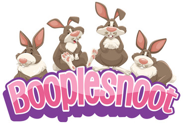 many rabbits cartoon character with booplesnoot vector image