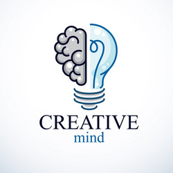 creative brain concept intelligent creation logo vector image