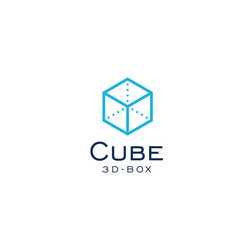 cube icon 3d box simple flat abstract logo vector image