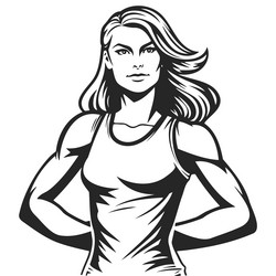 girl athlete on a white background black vector image