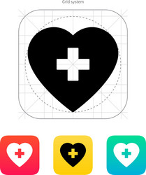 heart with medical cross icon vector image