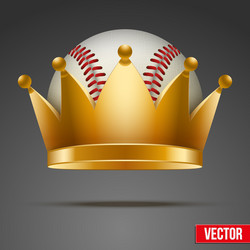 Background of baseball ball with royal crown vector