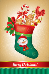 merry christmas greeting card vector image