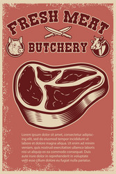 fresh meat poster template with cut vector image