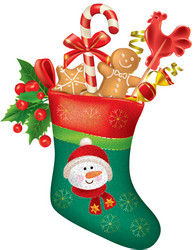 christmas stocking with sweets vector image