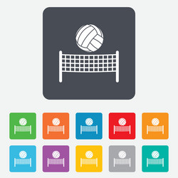 Volleyball net ball icon beach sport symbol vector