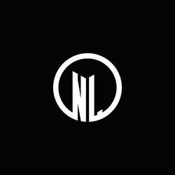 nl monogram logo isolated with a rotating circle vector image