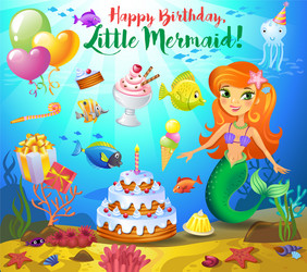 cute birthday design elements vector image