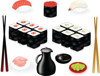 Sushi set vector