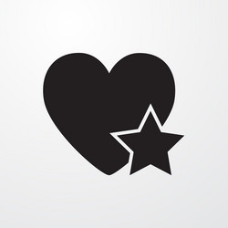 favorite heart icon for web and mobile vector image