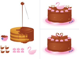 chocolate cake vector image