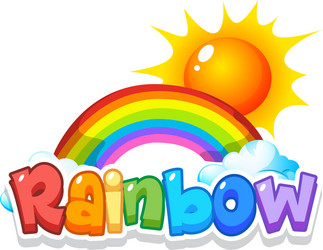 font design for word rainbow vector image