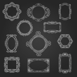 decorative picture frames on chalkboard vector image