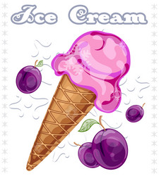 Plum ice cream vector