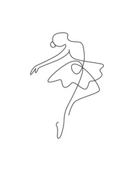 one single line drawing sexy woman ballerina vector image