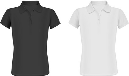 men slim short sleeve polo shirt black white vector image