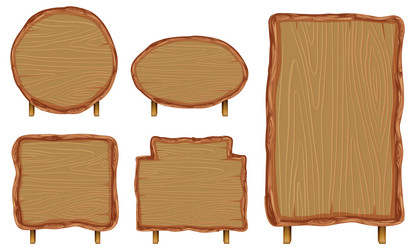 set of different wooden sign boards vector image